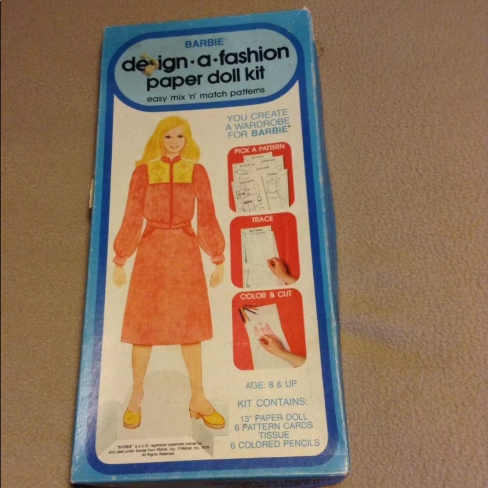 Vintage 1979 Whitman Barbie Design a Fashion Paper Doll Kit #4328-20